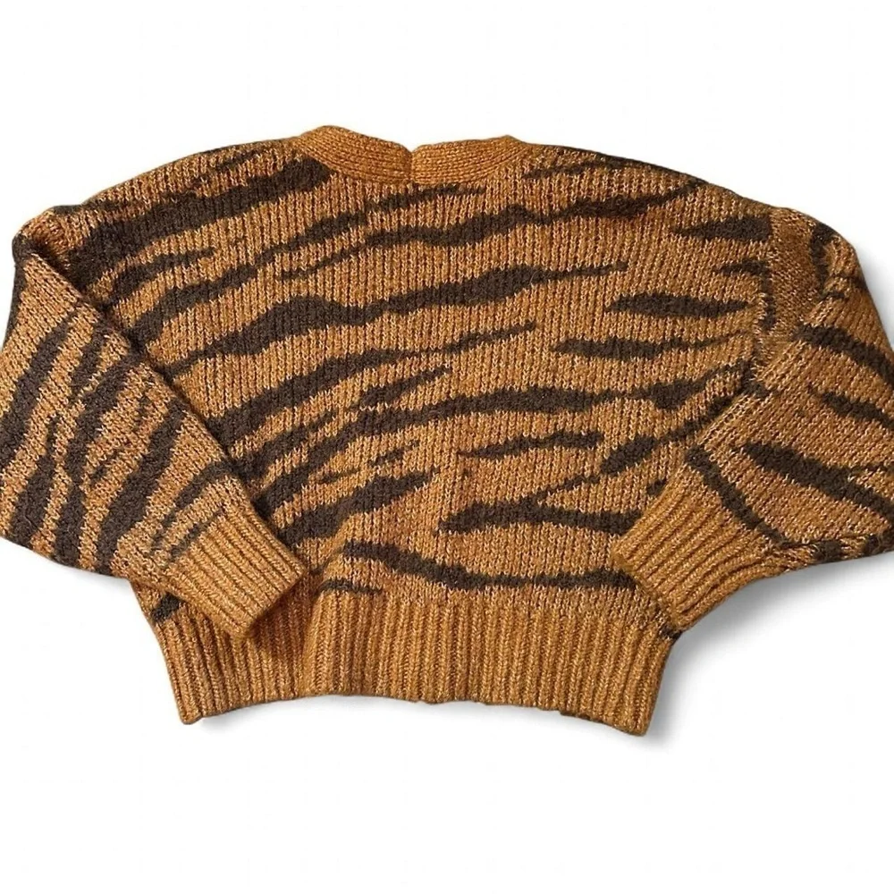 Girls Size 4/5 Cardigan & Vest Bundle – Tiger, Faux Fur & Sparkly ✨